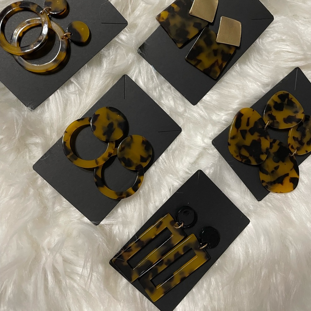 Tortoise Shell Drop Earrings
